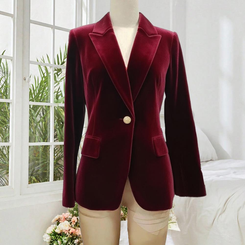 Women Formal Wear Blazers - بليزر نسائي مخملي كبير الحجم بقصة