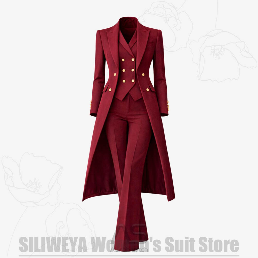 Women Luxury Formal Wear - بدلة نسائية من 3 قطع معطف