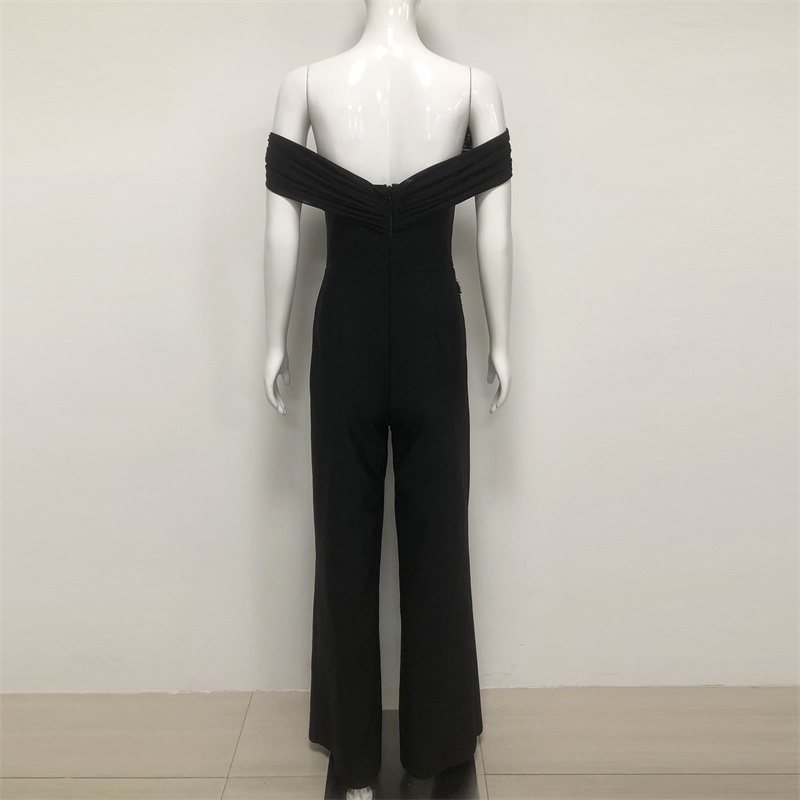 بلورات سوداء المرأة بذلة مثير  - مراجعة Women'S Formal Jumpsuit Evening Wear وسعره