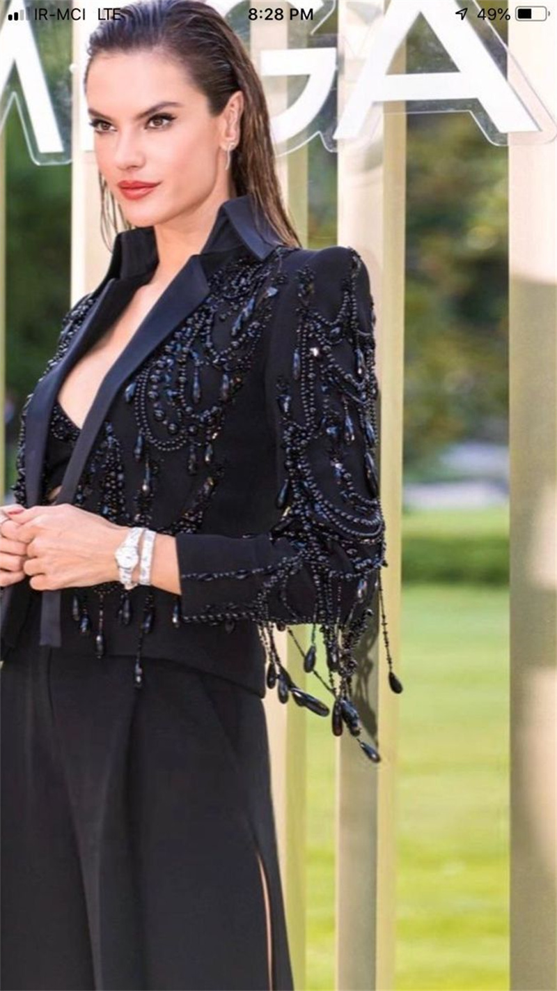 بلورات سوداء النساء الدعاوى مج - مراجعة Women Formal Wear Blazer Set وسعره