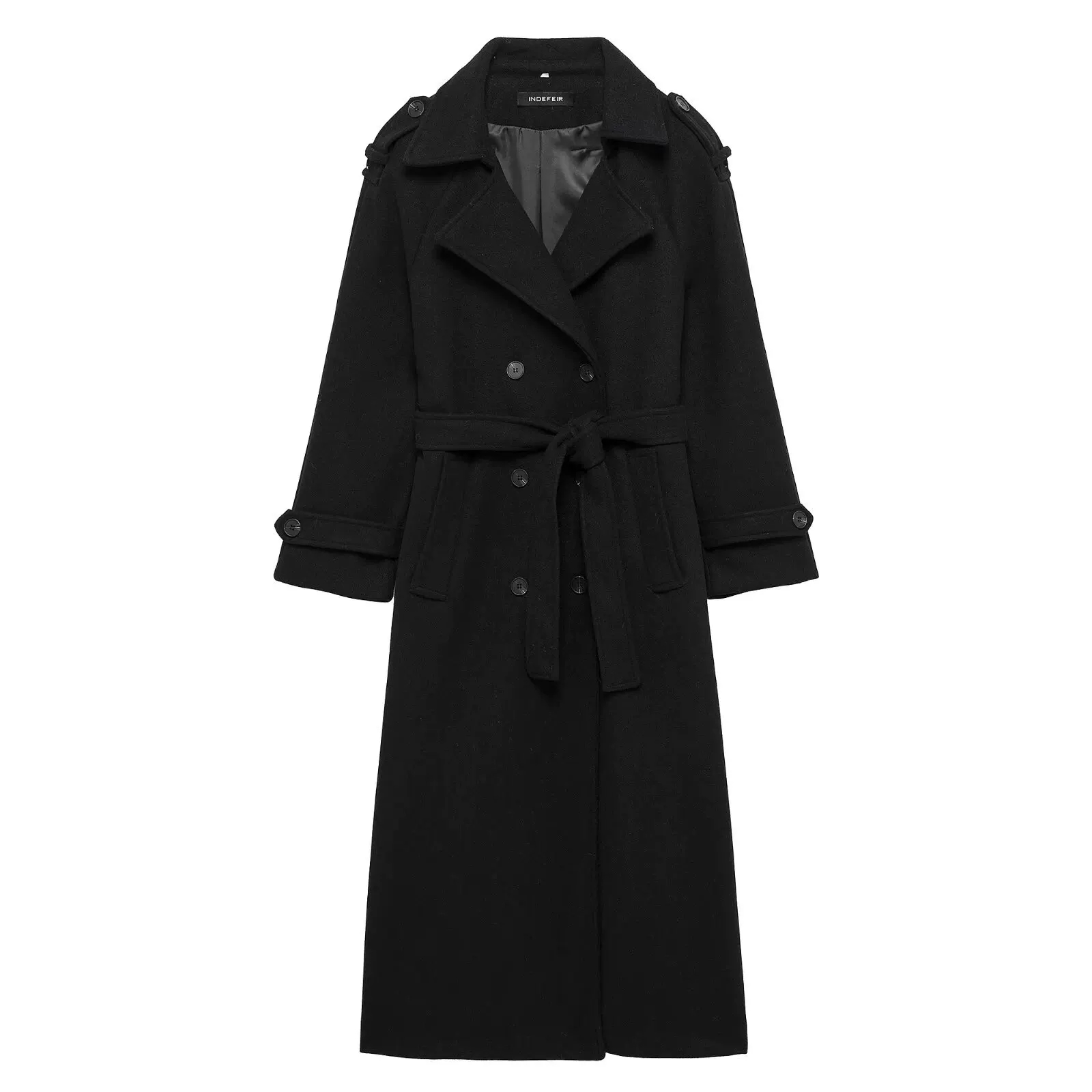 معطف ترنش نسائي أسود عصري بقصة - مراجعة Trench Coat Formal وسعره