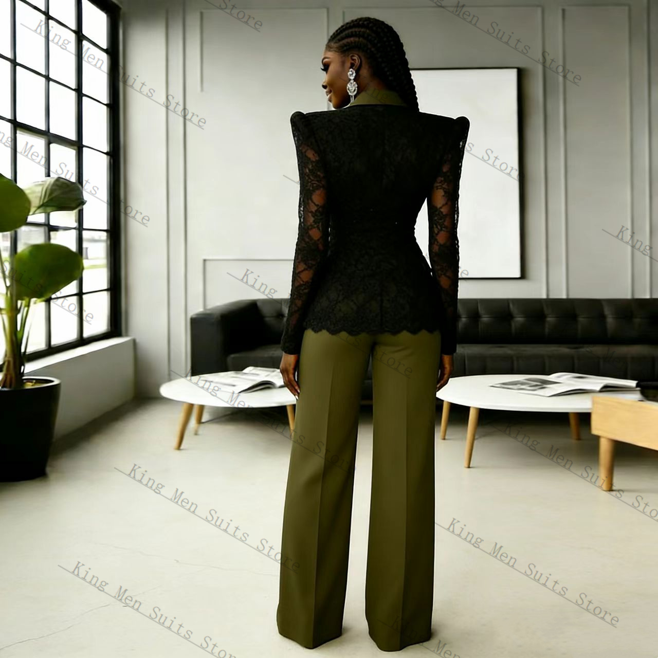 طقم بدلة نسائية من الدانتيل ال - مراجعة Women Formal Wear Blazer Set وسعره
