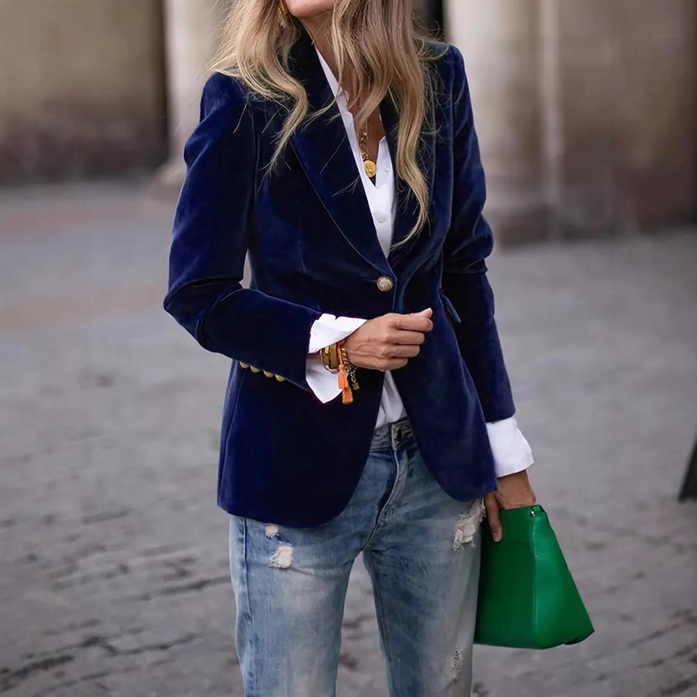 بليزر نسائي مخملي كبير الحجم ب - مراجعة Women Formal Wear Blazers وسعره