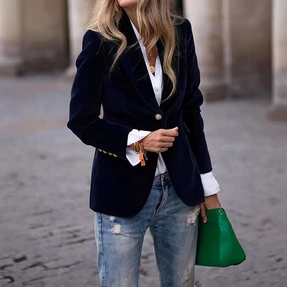 بليزر نسائي مخملي كبير الحجم ب - مراجعة Women Formal Wear Blazers وسعره