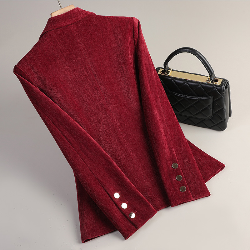 سترة نسائية مخملية باللون الذه - مراجعة Women Formal Wear Blazers وسعره
