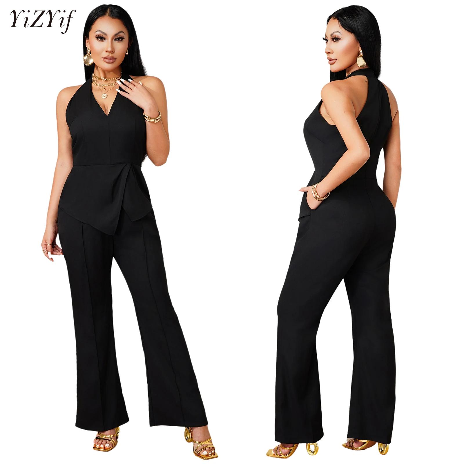 جمبسوت نسائي أنيق بدون أكمام ب - مراجعة Women'S Formal Jumpsuit Evening Wear وسعره