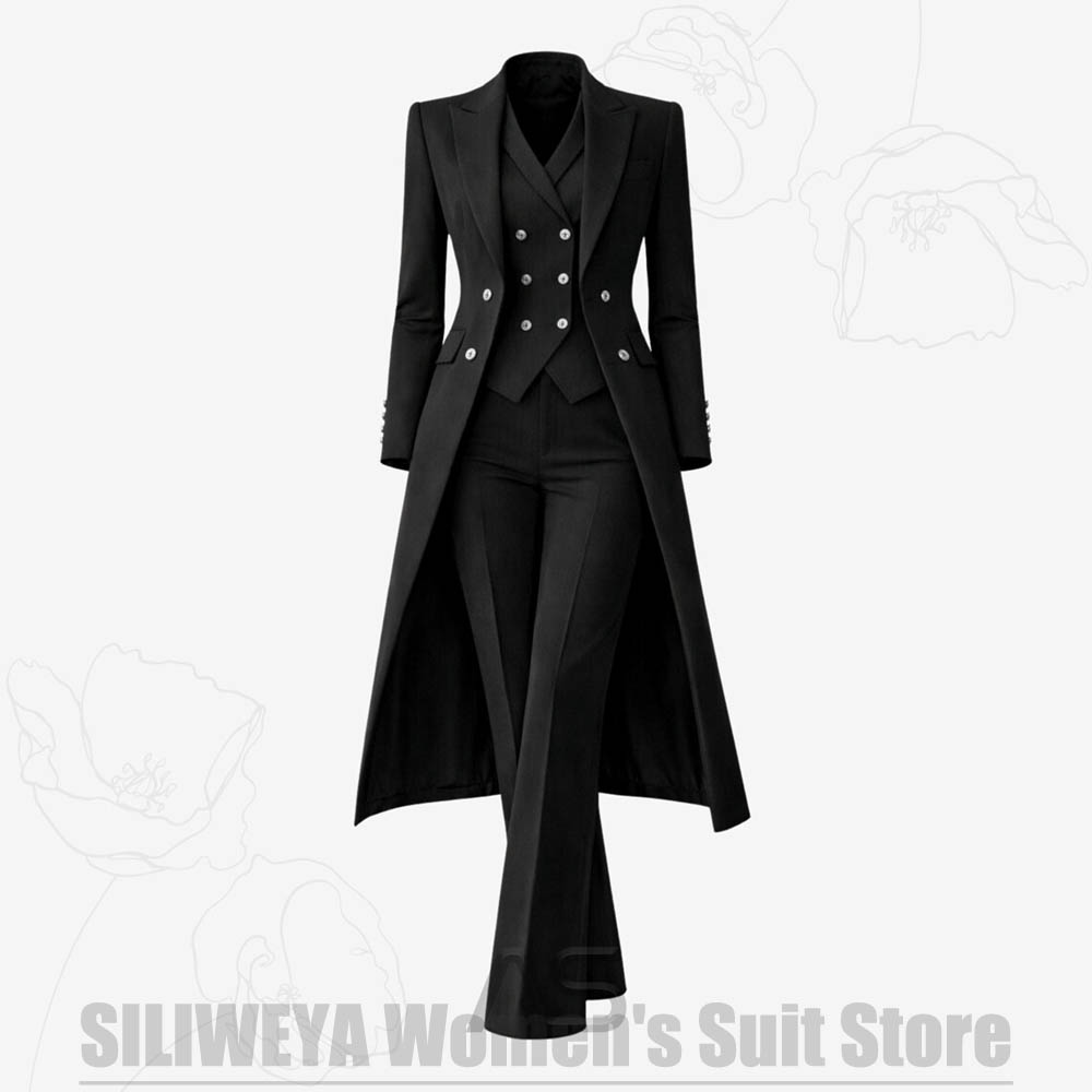 بدلة نسائية من 3 قطع معطف طويل - مراجعة Women Luxury Formal Wear وسعره