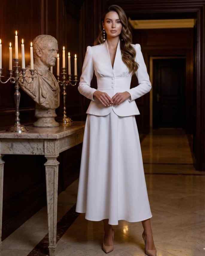 طقم بدلة نسائية أنيق من قطعتين - مراجعة Women Formal Wear Blazer Set وسعره
