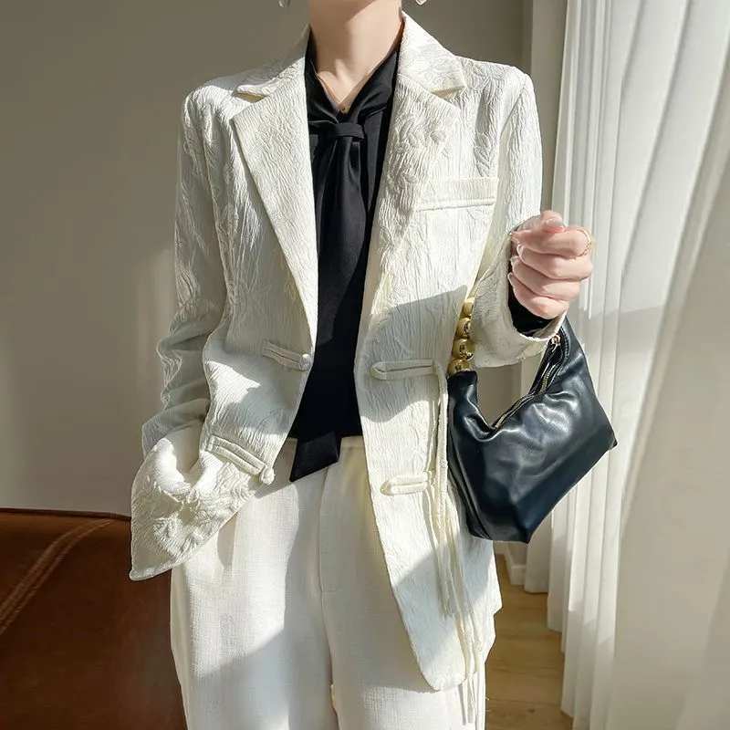 جاكيت بليزر نسائي أبيض منقوش ب - مراجعة Women Formal Wear Blazers وسعره