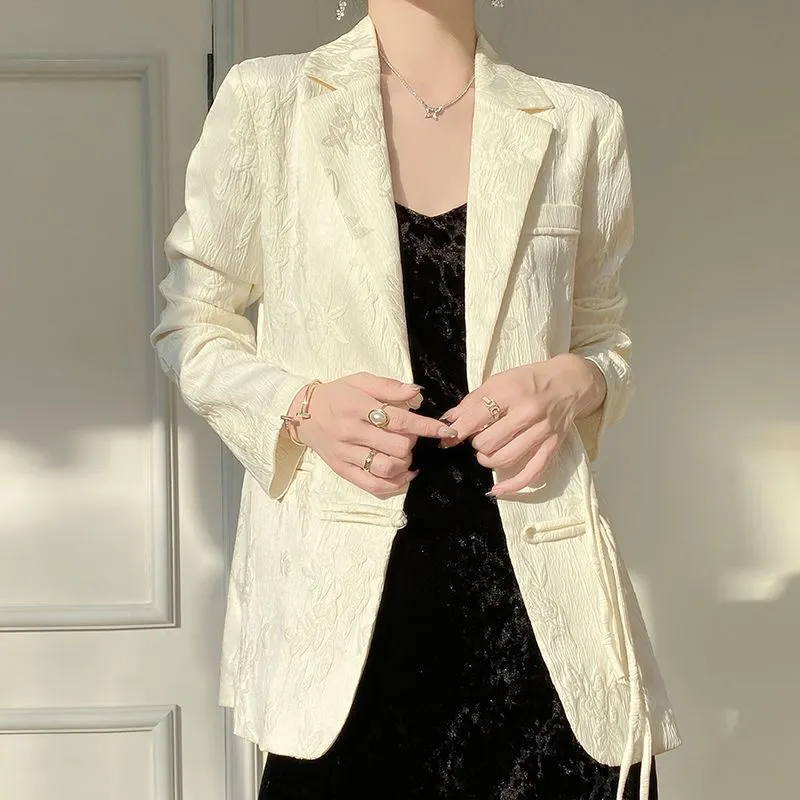 جاكيت بليزر نسائي أبيض منقوش ب - مراجعة Women Formal Wear Blazers وسعره