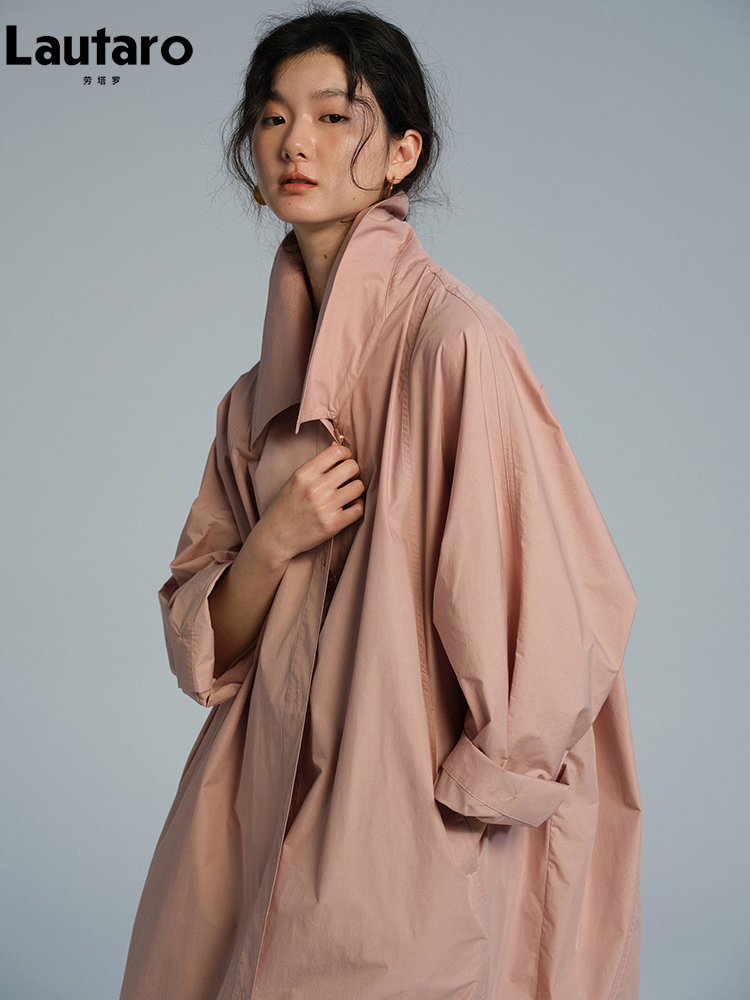 معطف ترنش نسائي طويل وردي رقيق - مراجعة Trench Coat Formal وسعره