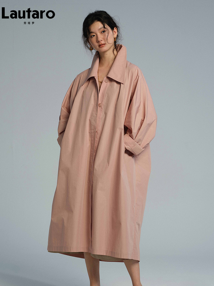 معطف ترنش نسائي طويل وردي رقيق - مراجعة Trench Coat Formal وسعره
