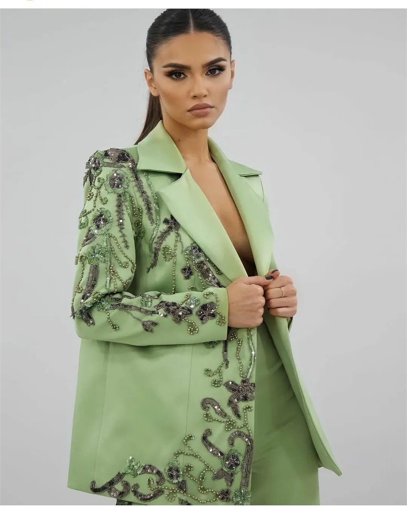 مصمم الأخضر الساتان النساء الد - مراجعة Women Luxury Formal Wear وسعره