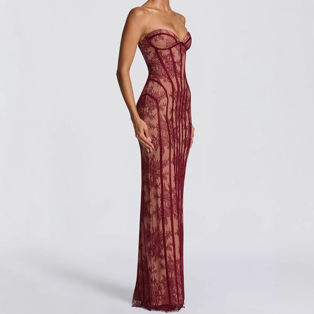 فستان ماكسي ضيق بدون حمالات لل - مراجعة Formal Wear Women Us وسعره