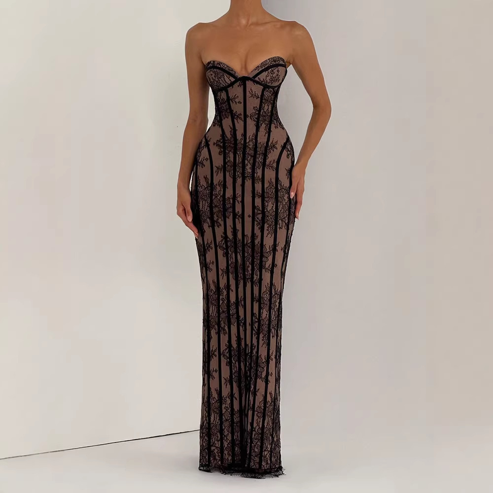 فستان ماكسي ضيق بدون حمالات لل - مراجعة Formal Wear Women Us وسعره