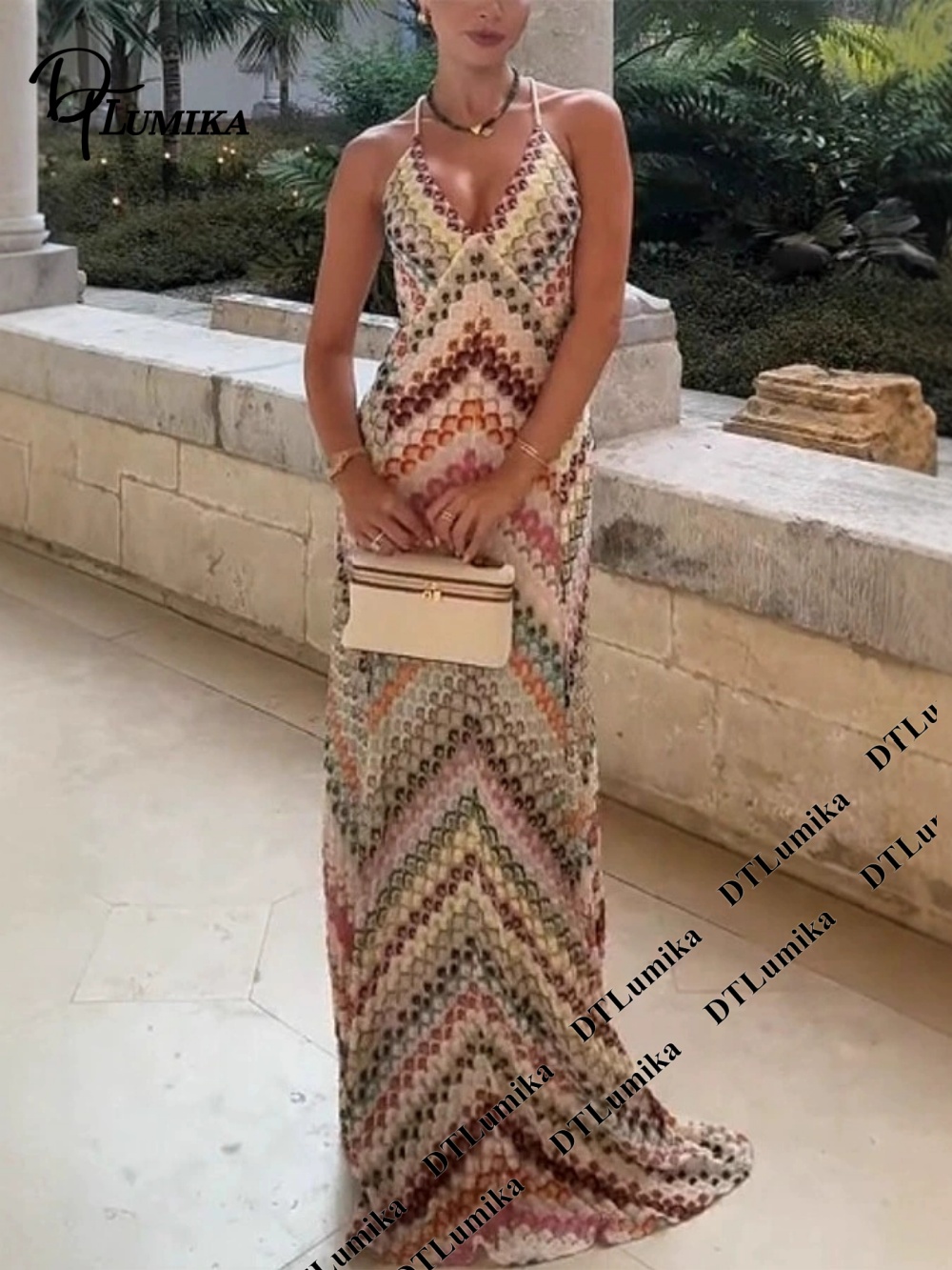فستان ماكسي بوهيمي مطبوع من DT - مراجعة Women'S Formal Resort Wear وسعره