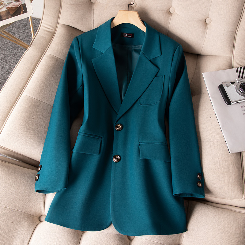 أزرق أسود أخضر المرأة معطف الس - مراجعة Women Formal Wear Blazers وسعره